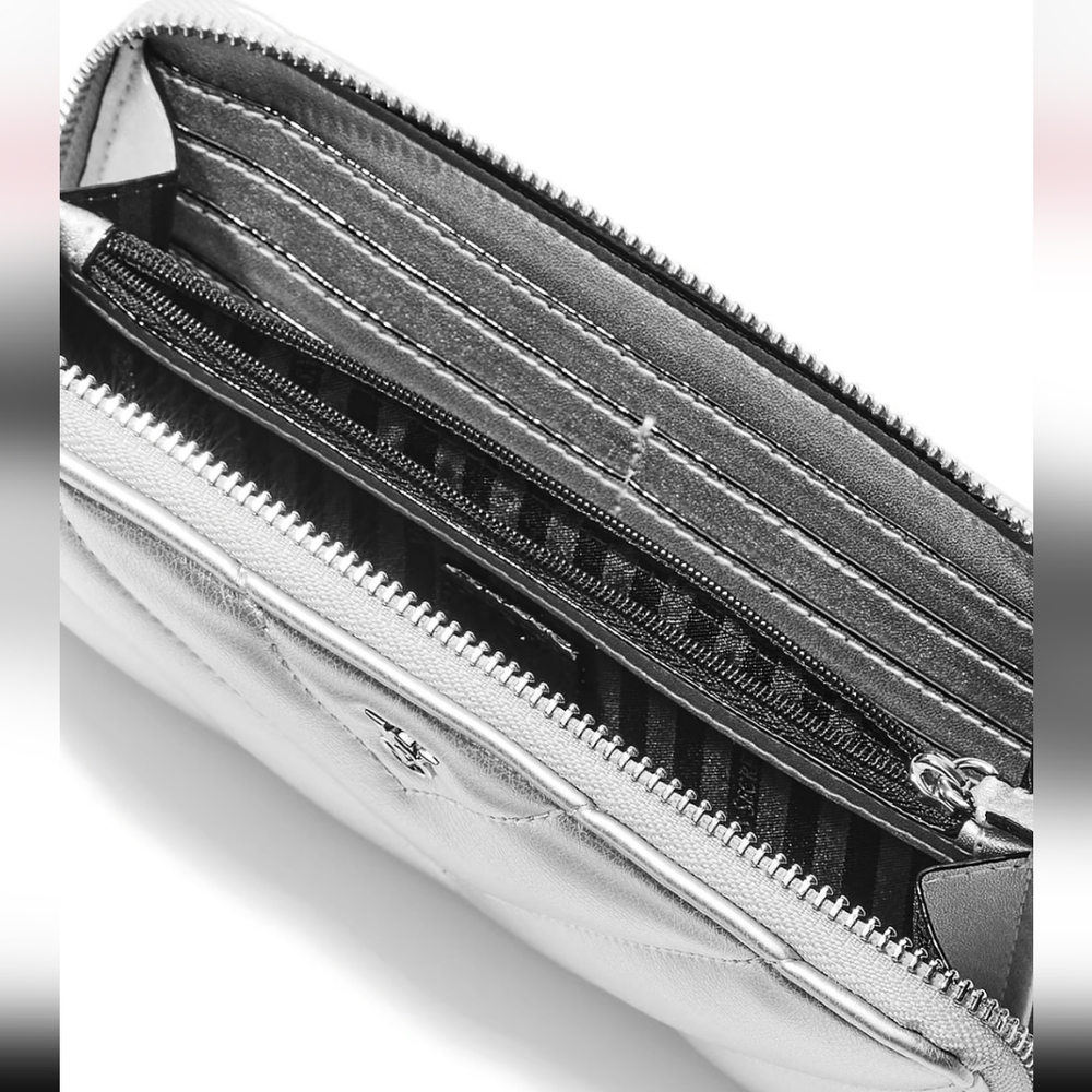 NWT Victoria's Secret Silver Quilted Women's Wallet - Picture 3 of 4